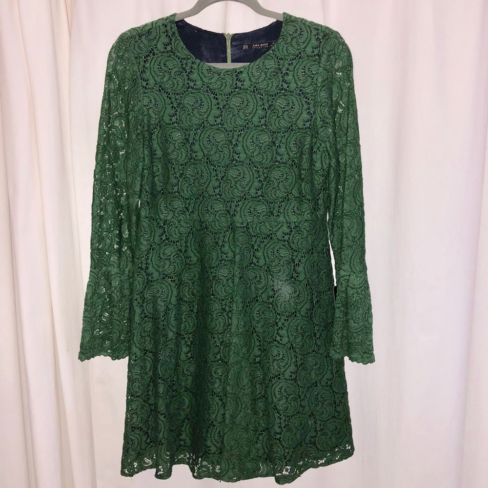 Zara lace bell sleeved dress!